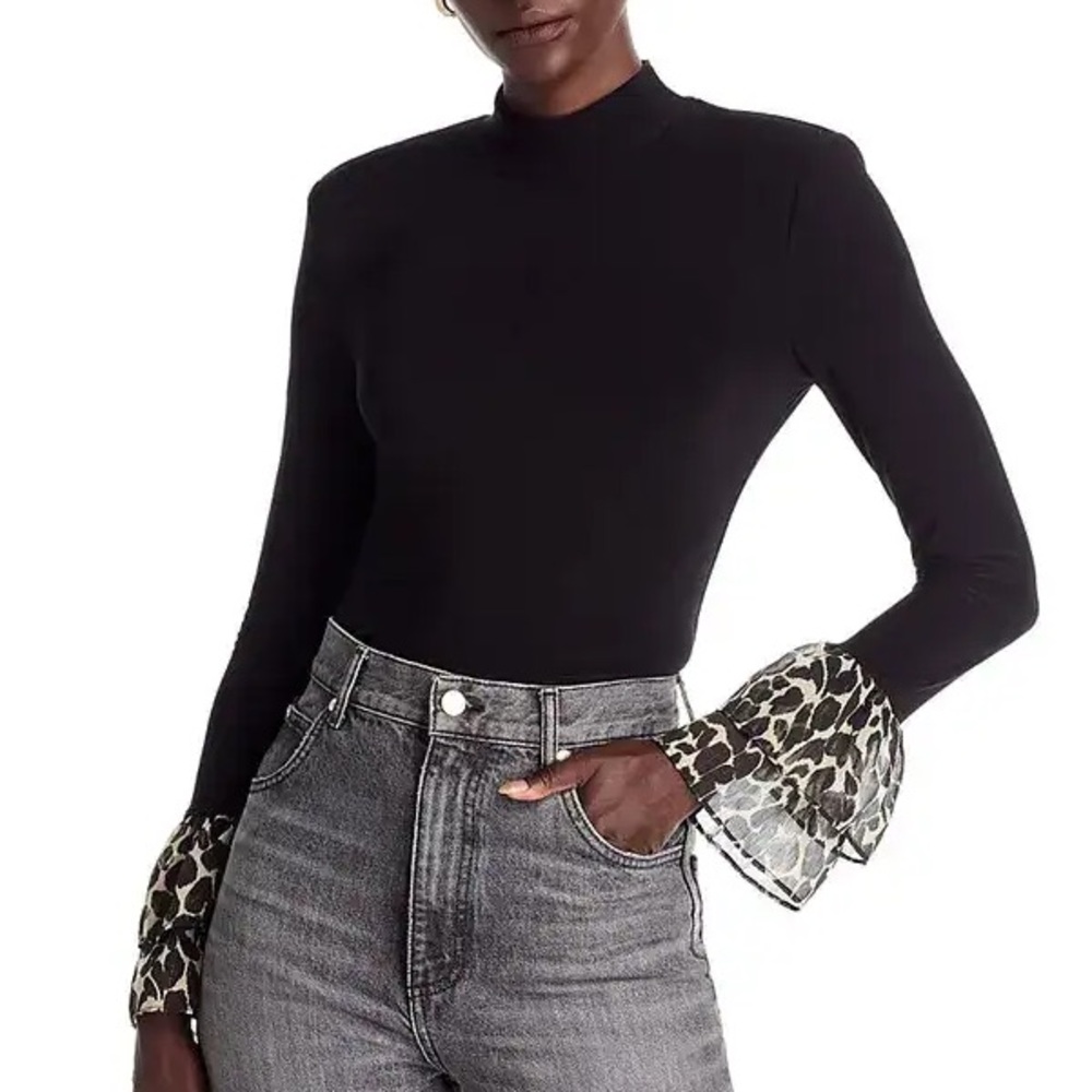 Ramy Brook Foliage Printed Tiered Cuff vickiana Blouse